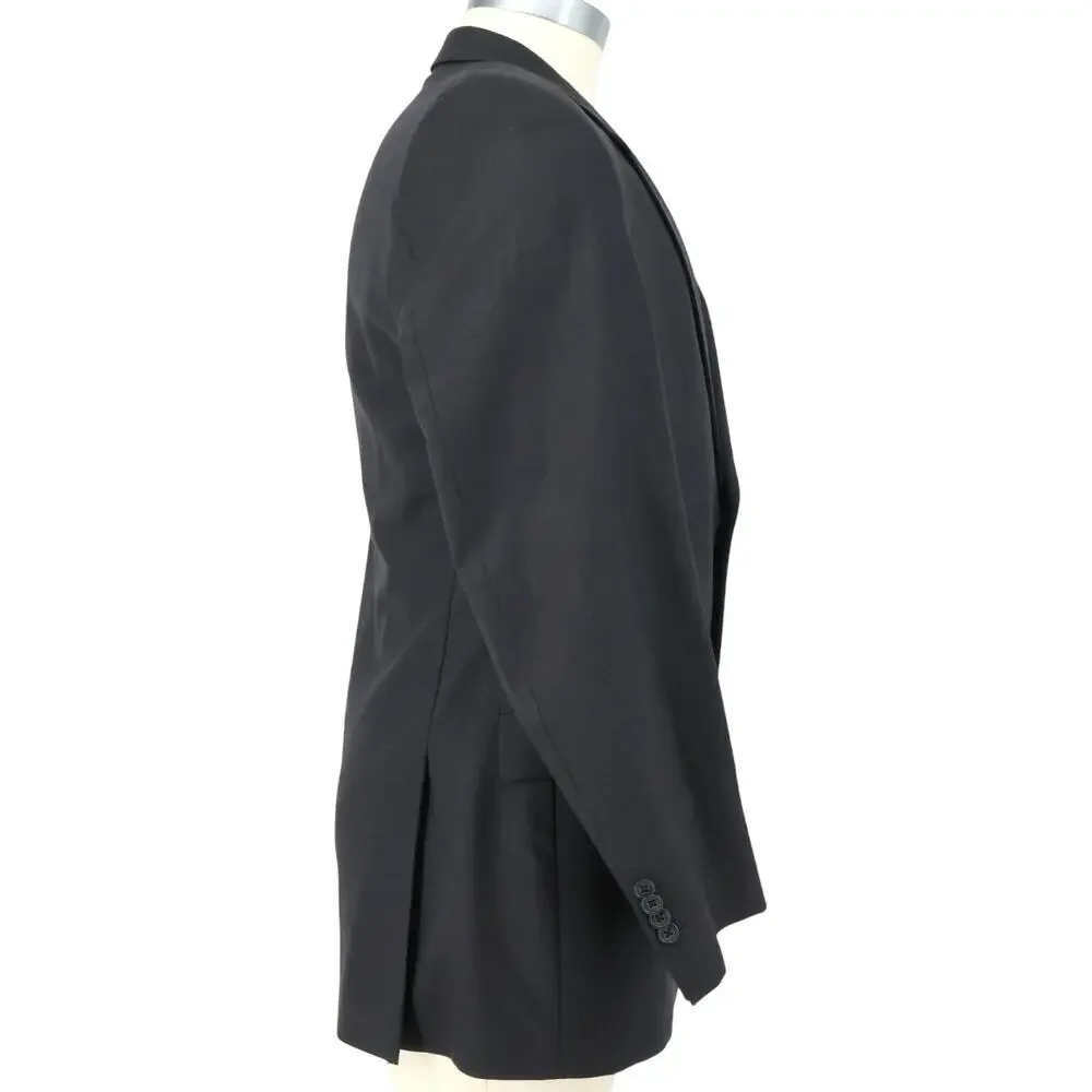 Calvin Klein Sport Coat Mens 40L Dark Gray Wool Jacket Lined Blazer Preppy